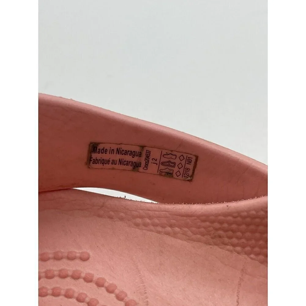 Crocs Kids Crocband Clog Slip On Sandal Pink White Size 2 Lightweight 204537